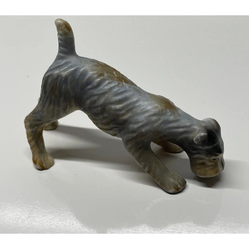 Miniature Porcelain Scotty Dog Sniffing Terrier Made In Occupied‎ Japan Vintage